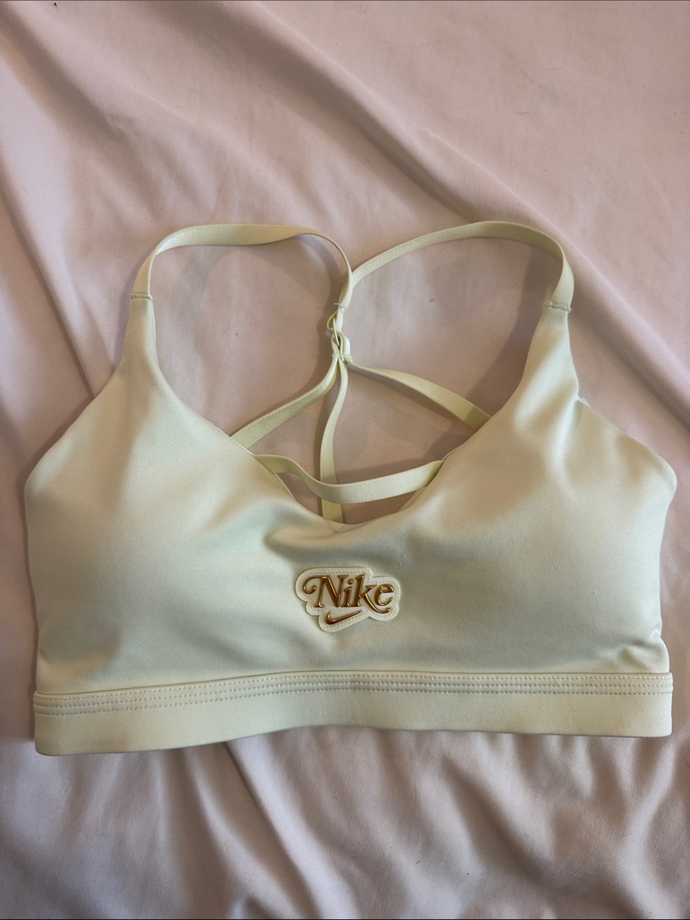 Nike Women’s Pale Yellow Strappy Sports Bra